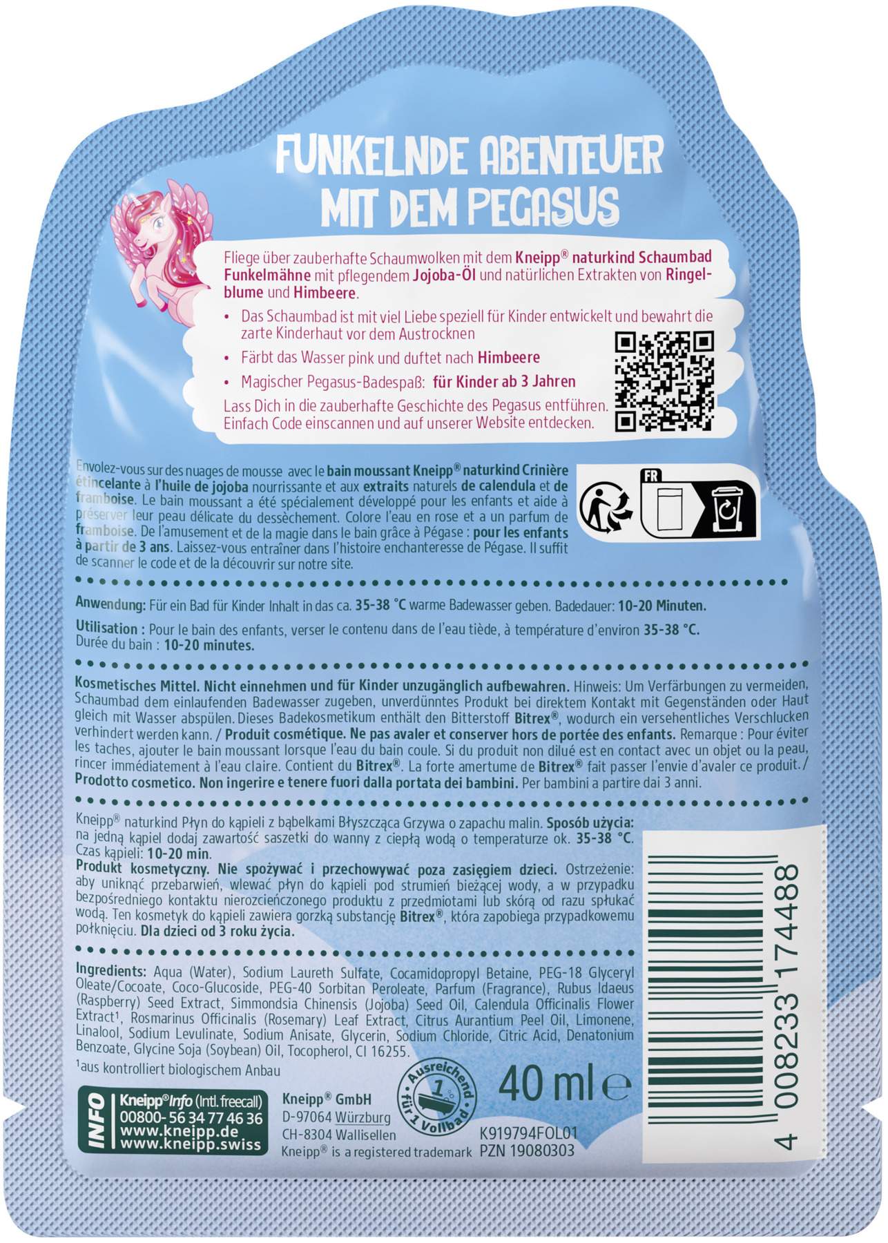 Kneipp naturkind Funkelmähne Schaumbad 40 ml