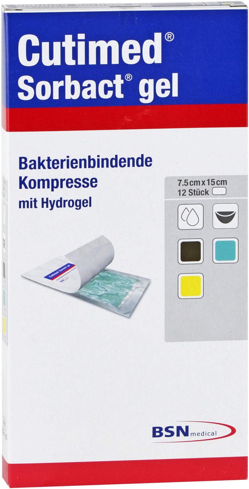 Cutimed Sorbact Gel  12 Kompressen 7,5 X 15 cm