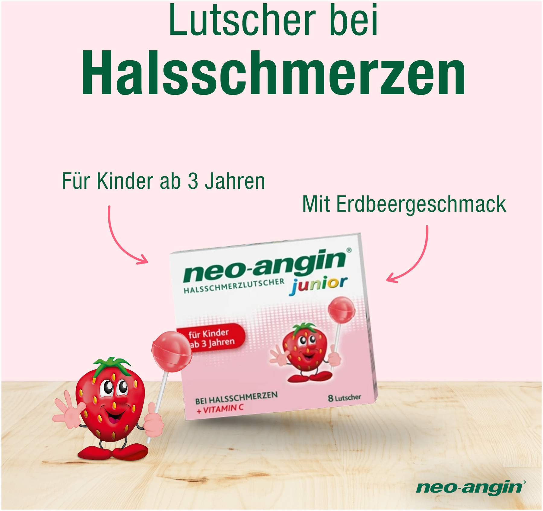 Neo Angin Junior Halsschmerzlutscher 8 Stück