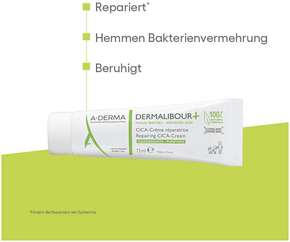 A-Derma Dermalibour+ Cica Reparierende Creme 15 ml