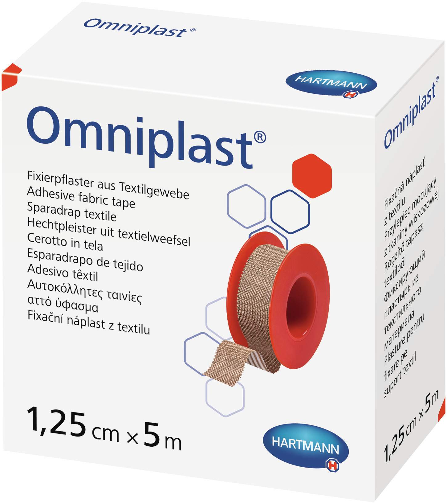 Omniplast Fixierpflaster Textilgew.1,25 Cmx5 M