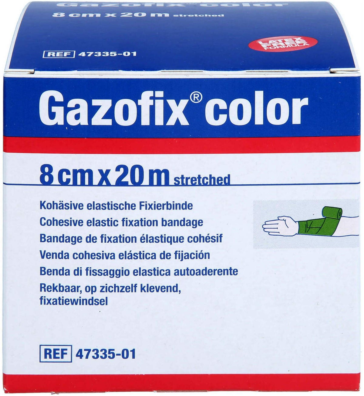 Gazofix Color Fixierbinde Kohäsiv 8 Cmx20 M Gr