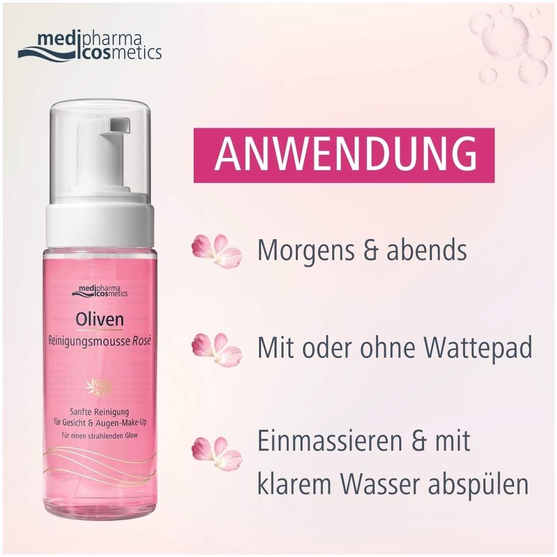 Medipharma Cosmetics Oliven Reinigungsmousse Rose 150 ml