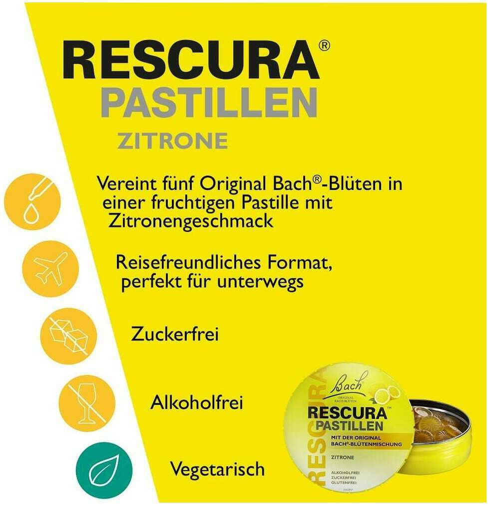 Bach Original Rescura Zitrone 50 g Pastillen