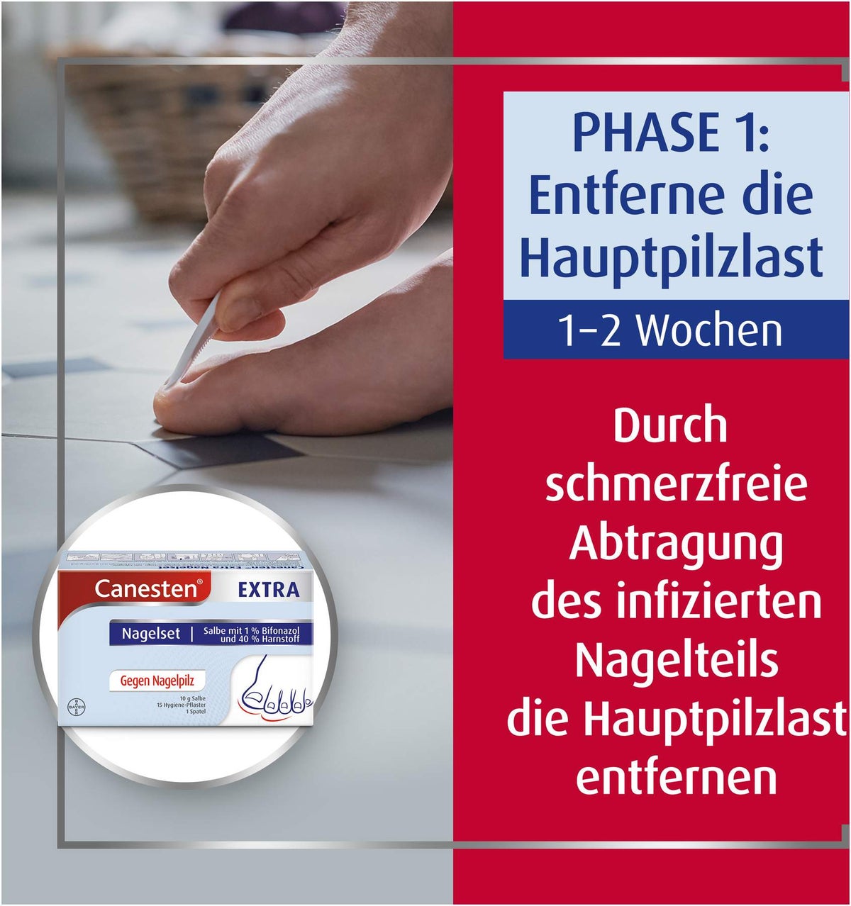 Sparset Canesten Extra Nagelset + Canesten Extra 20 g Creme