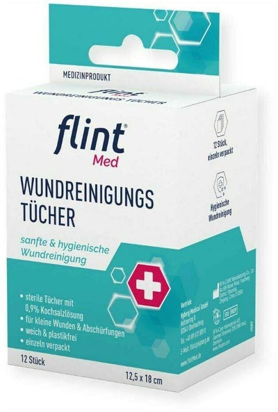 FLINT Med Wundreinigungstücher steril 12 Stück
