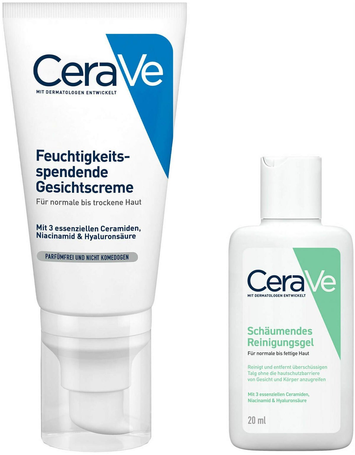 CeraVe Feuchtigkeitsspendende Gesichtscreme 52 ml + gratis Schäumendes Reinigungsgel 20 ml