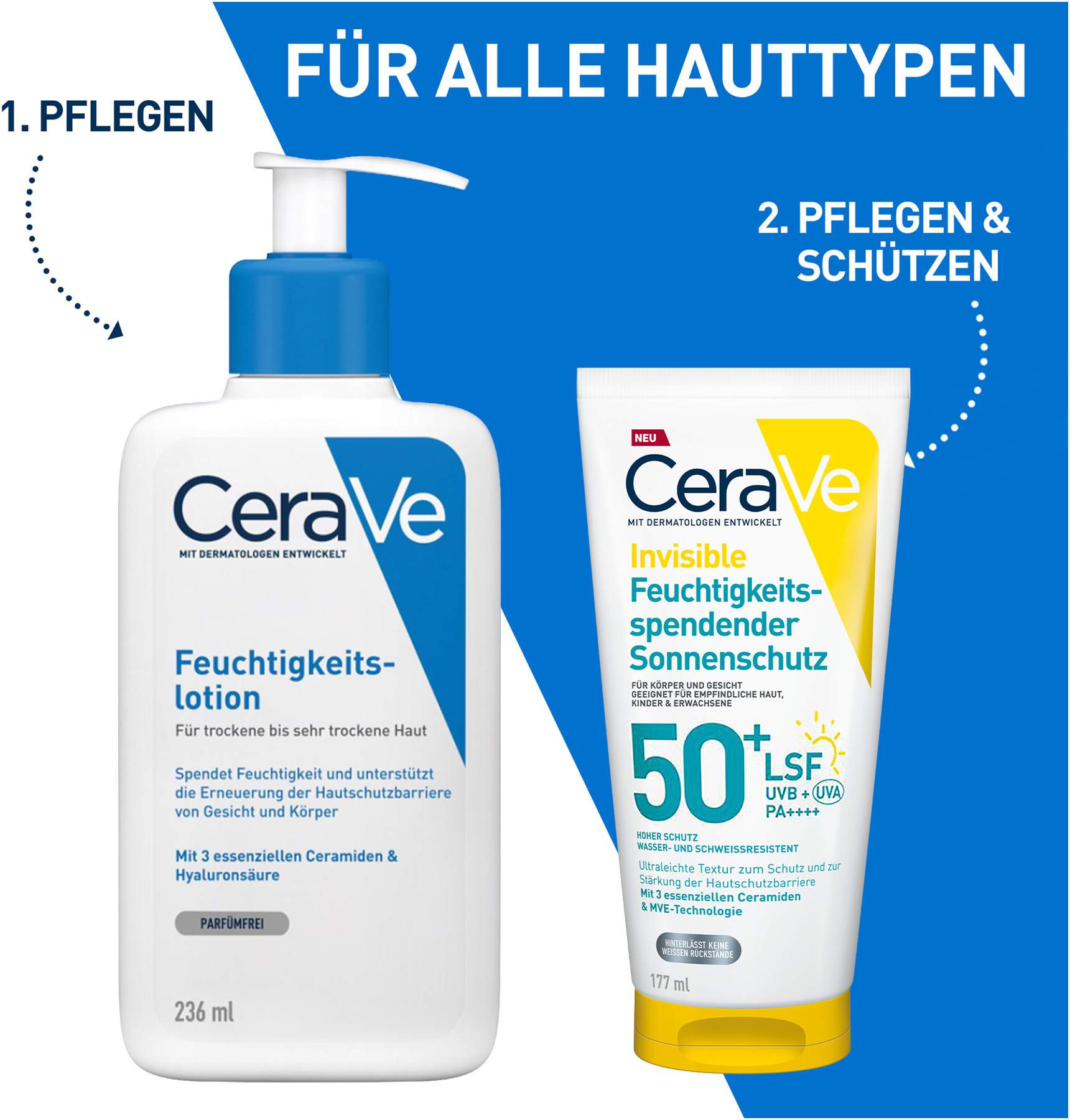 CeraVe Invisible Feuchtigkeitsspendender Sonnenschutz LSF 50+ 177 ml