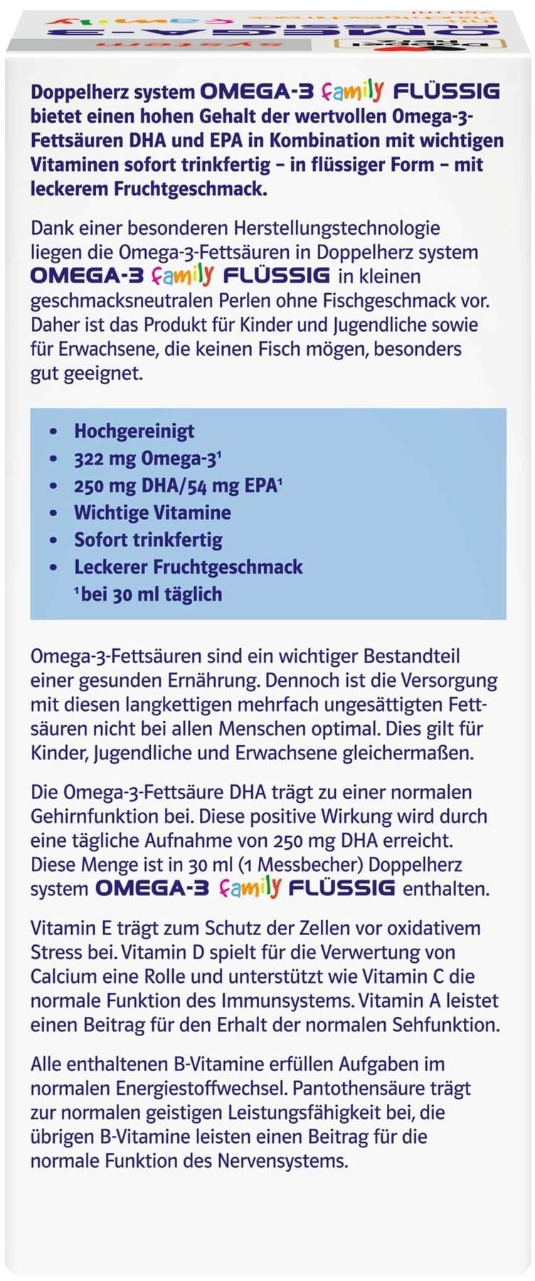 Doppelherz system Omega-3 family flüssig 250 ml Flüssigkeit