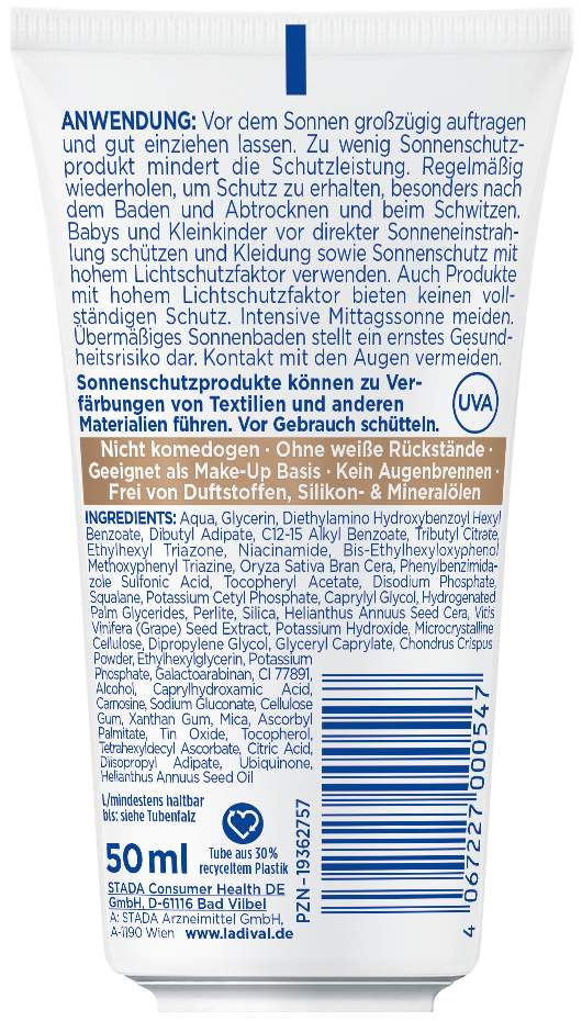 Ladival Anti-Pigmentflecken Sonnenschutz-Creme Gesicht LSF 50+ 50 ml