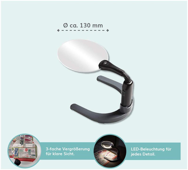 Möller-Therm LED-Standlupe mit abnehmbarem Fuß