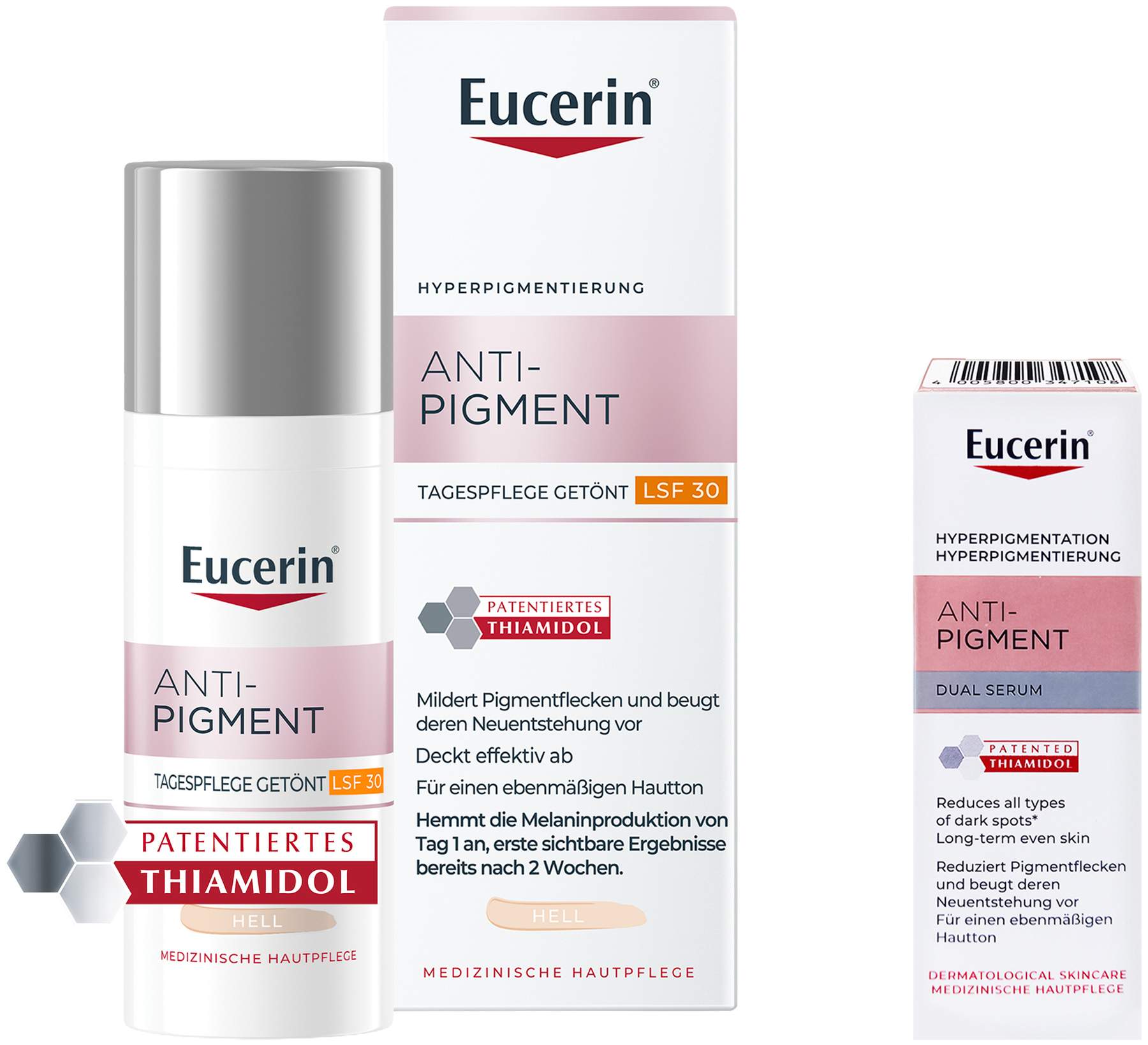 Eucerin Anti-Pigment Tagespflege Getönt hell 50 ml Creme + gratis Eucerin Anti - Pigment Dual Serum Mini 7 ml