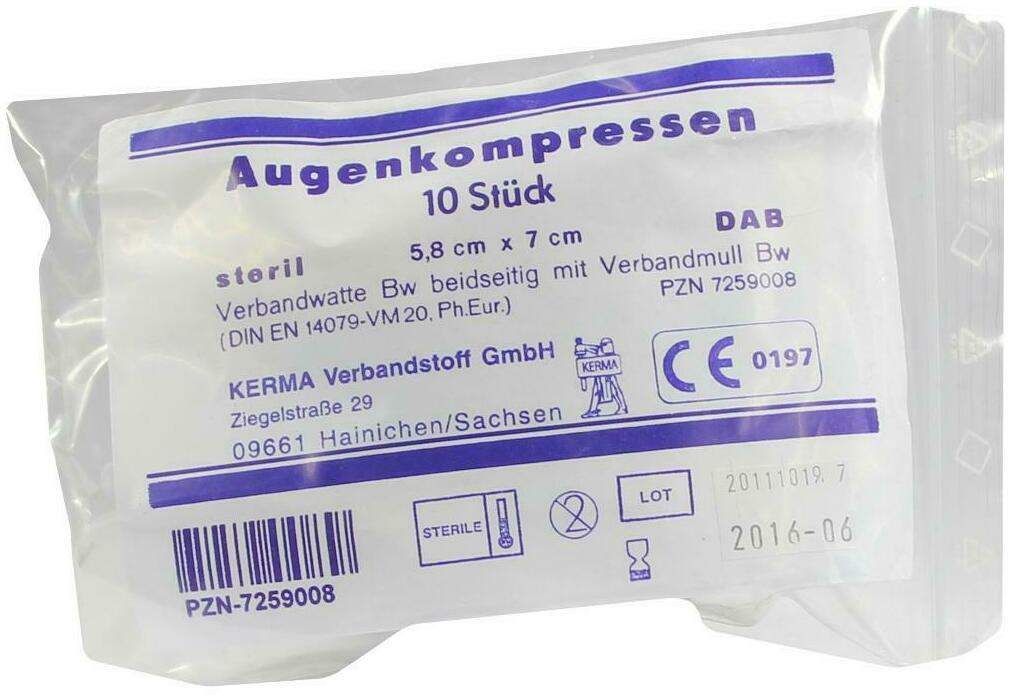 Augenkompressen Steril 5,8 X 7 cm 10 Kompressen