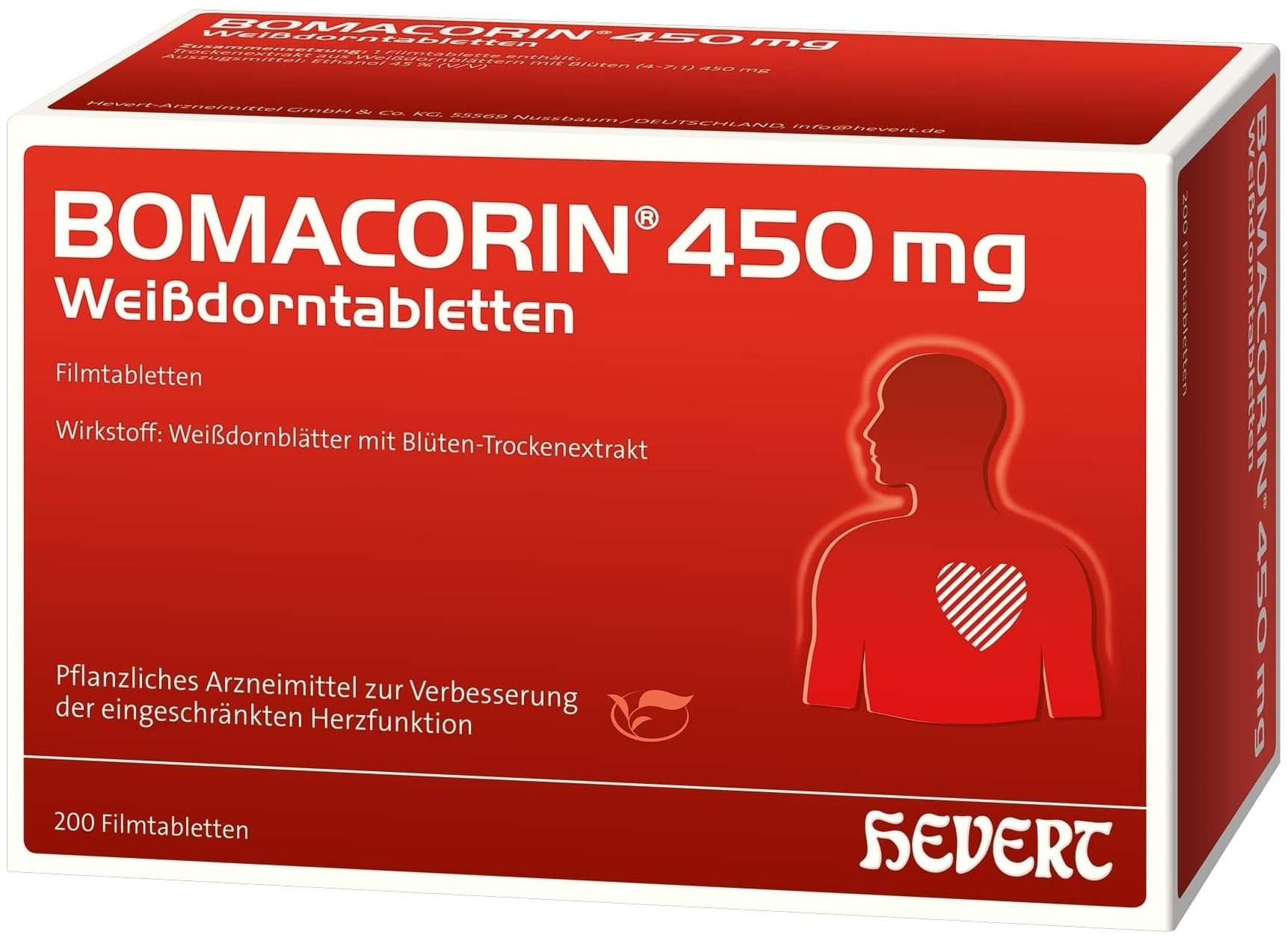 Bomacorin 450 mg Weißdorntabletten 200 Stück