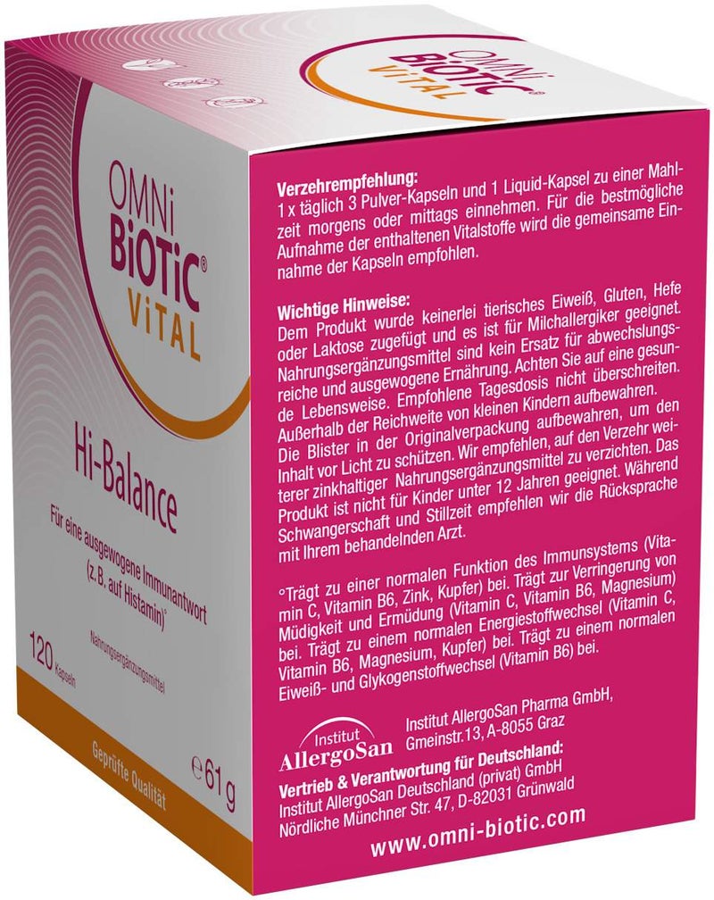 Omni Biotic Vital Hi-Balance 120 Kapseln