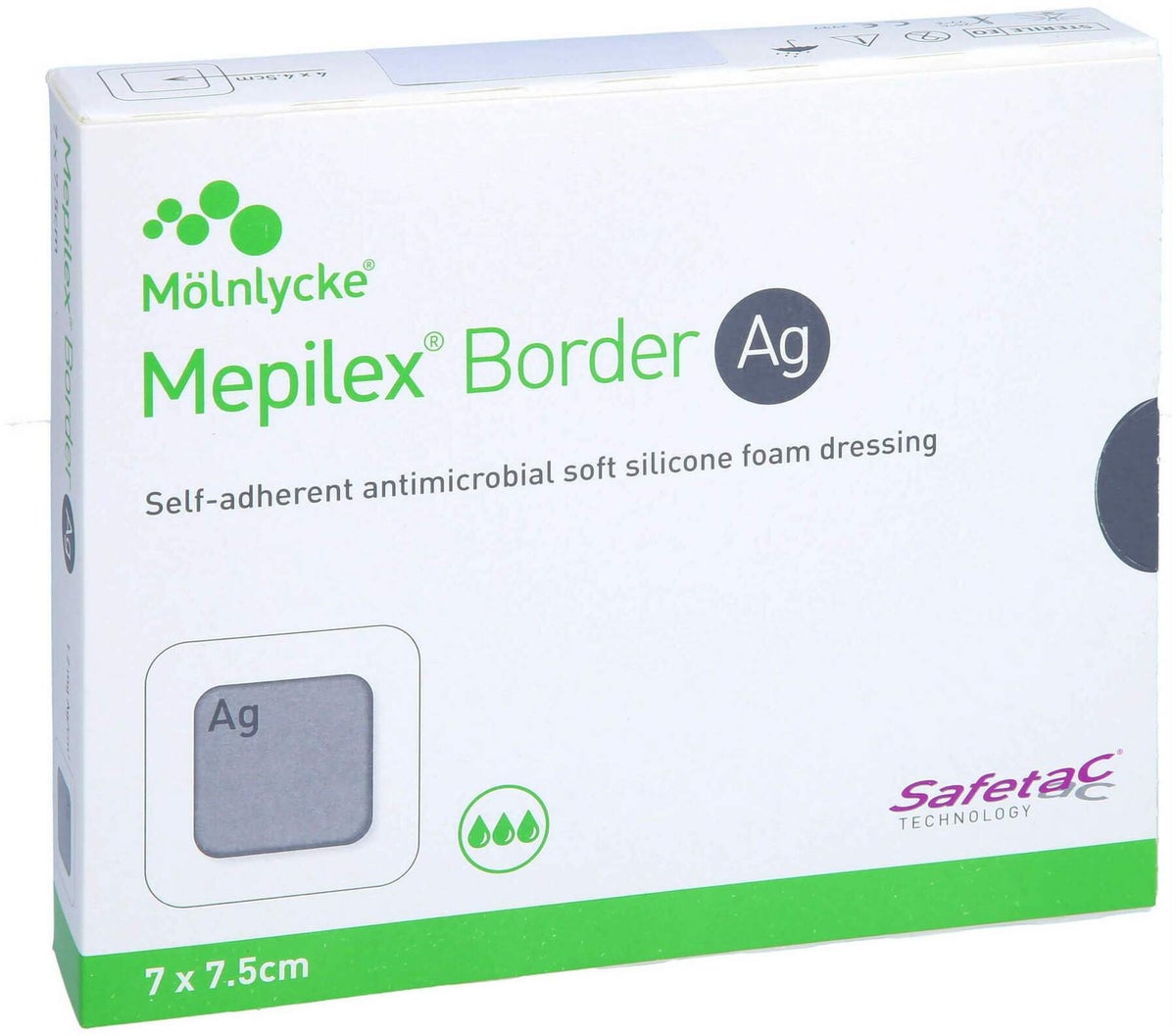 Mepilex Border AG Schaumverband 7 X 7,5 cm Steril 5 Stück