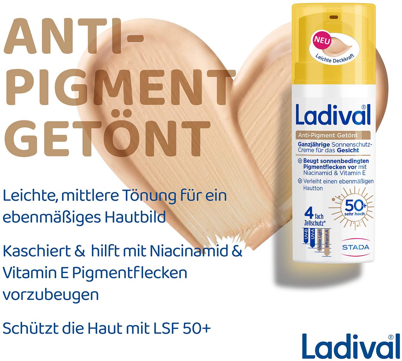Ladival Anti-Pigment Sonnenschutz- Creme getönt LSF 50+ 50 ml