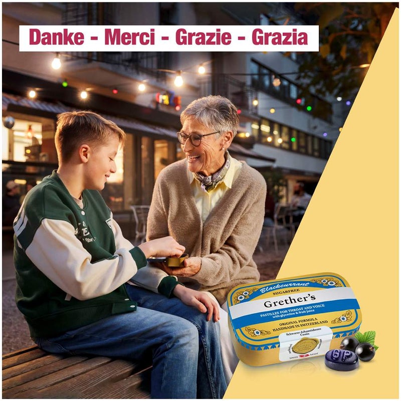 Grether`s Pastilles Blackcurrant zuckerfrei Dose 110 g