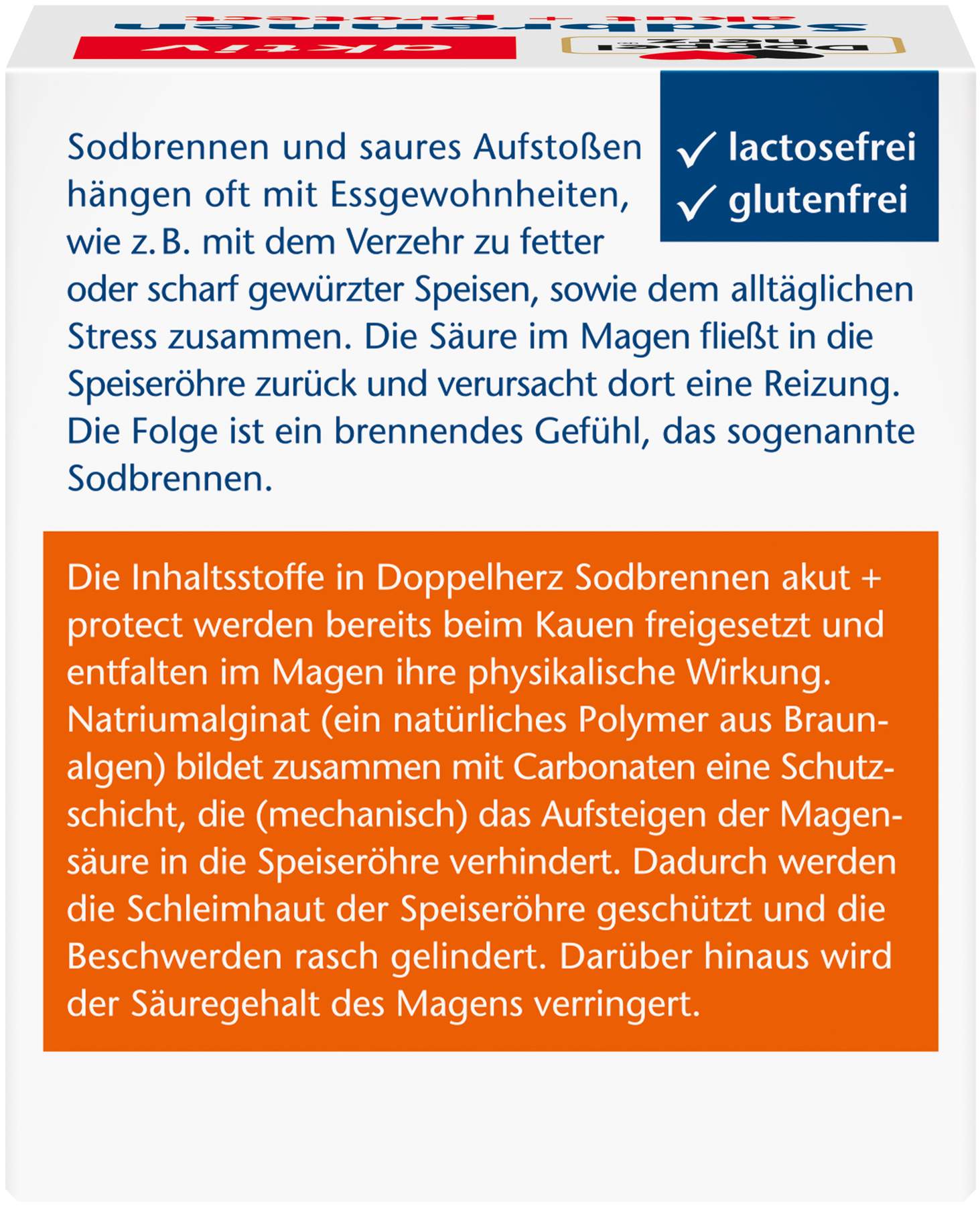 Doppelherz Aktiv Sodbrennen Akut+protect 40 Kautabletten
