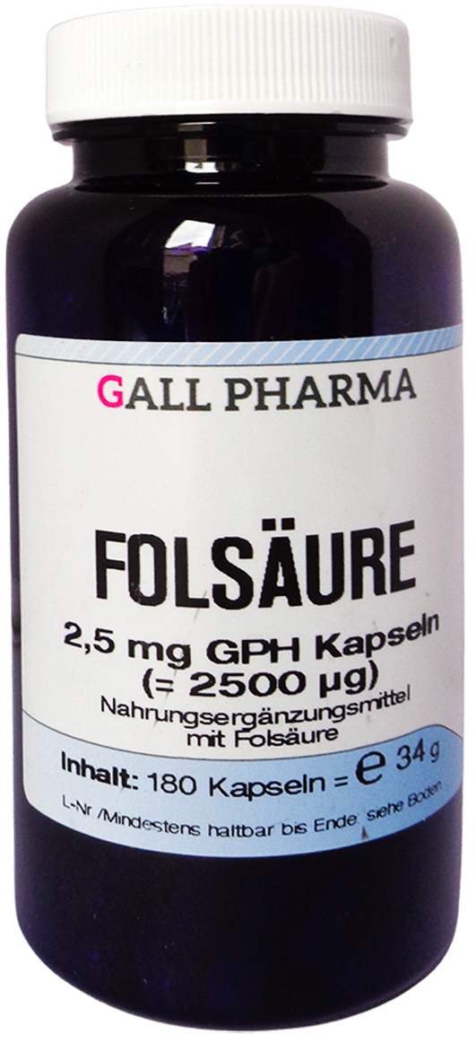 Folsäure 2,5 mg Gph Kapseln 180 Stück