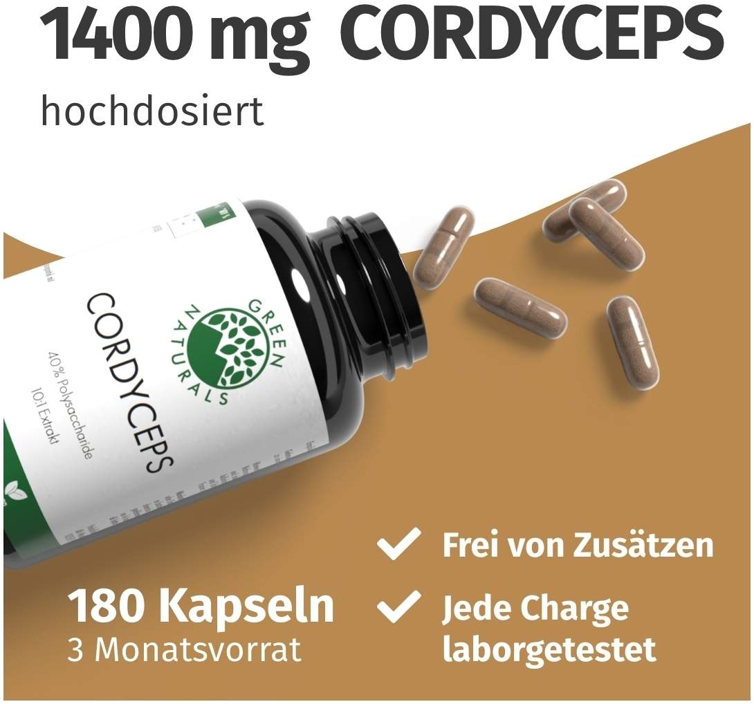 Green Naturals Cordyceps Sinensis 180 Kapseln