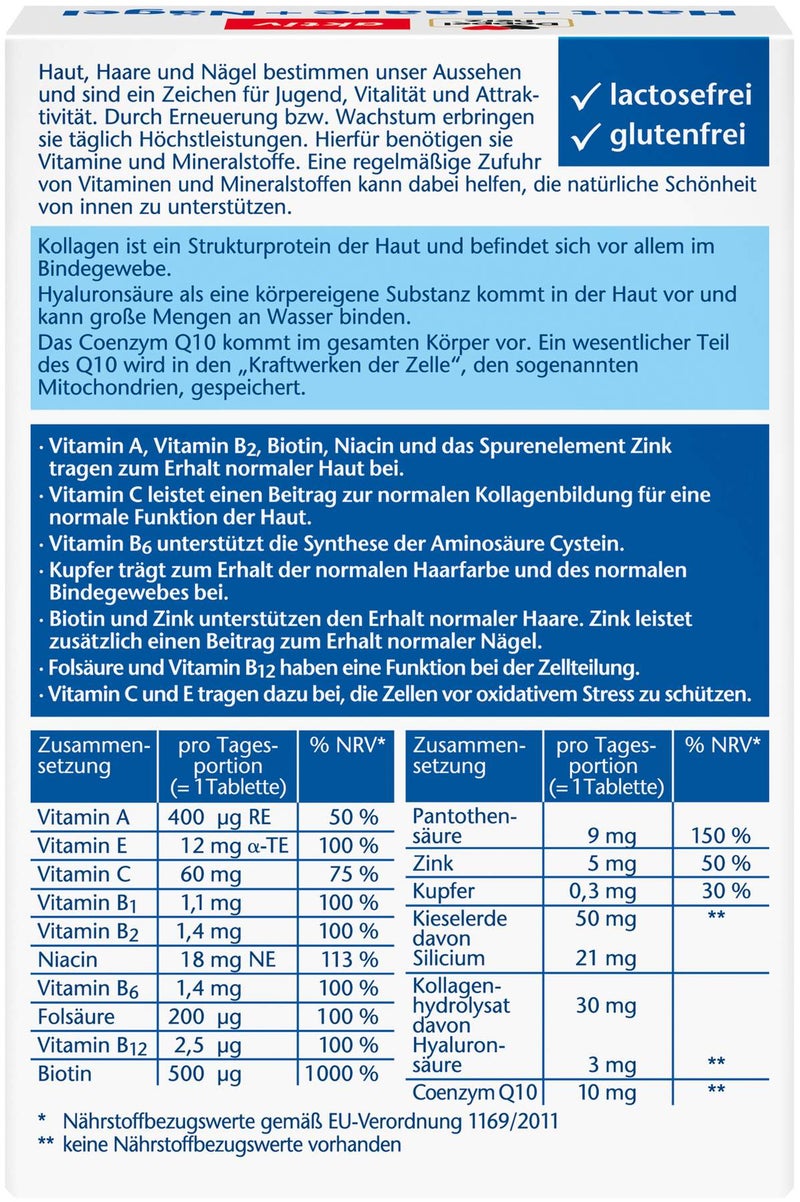 Doppelherz Aktiv Haut + Haare + Nägel 60 Tabletten