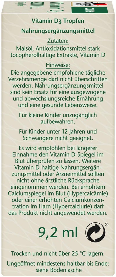Doppelherz Pure Vitamin D3 2000 I.E. Tropfen 9,2 ml