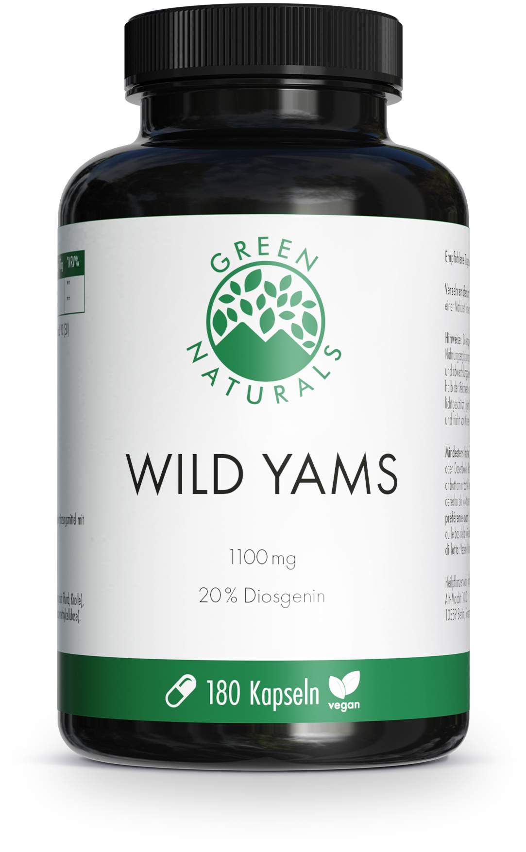 Green Naturals Wild Yams Hochdosiert 180 Kapseln