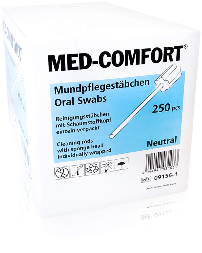 Mundpflegestäbchen Schaumstoff Neutral 250 Stück