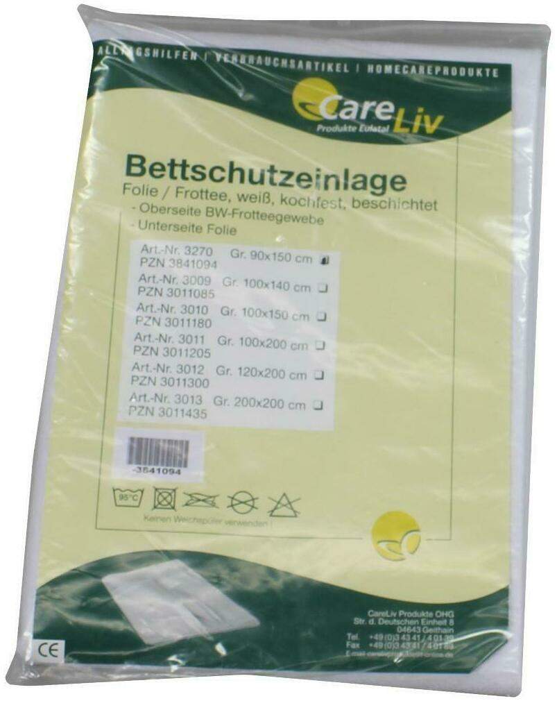 Bettschutzeinlage Folie Frottee 90x150cm
