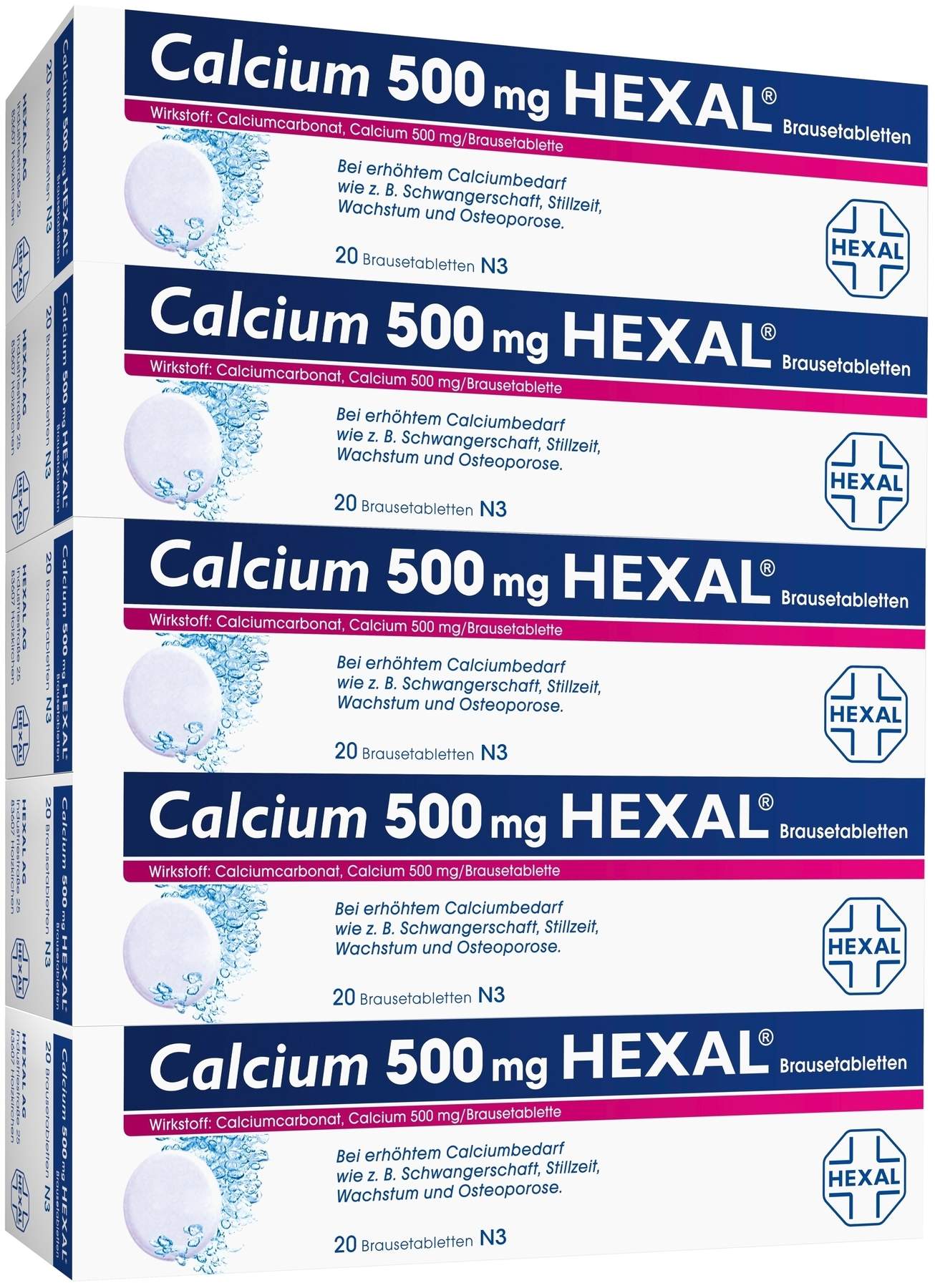 Calcium 500 mg Hexal 100 Brausetabletten