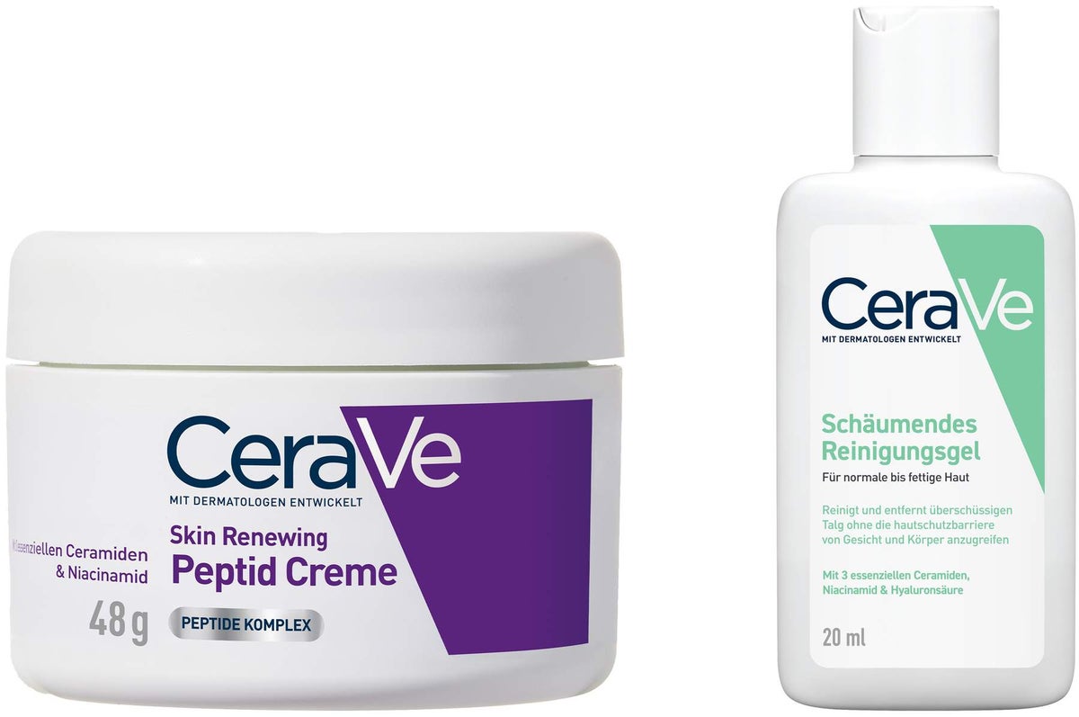 Cerave Skin Renewing Peptid Creme 48 g + gratis CeraVe schäumendes Reinigungsgel 20 ml
