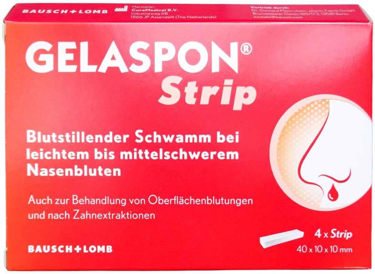 Gelaspon Strip 1 X 1 X 4 cm Gelatineschwamm 4 Stück