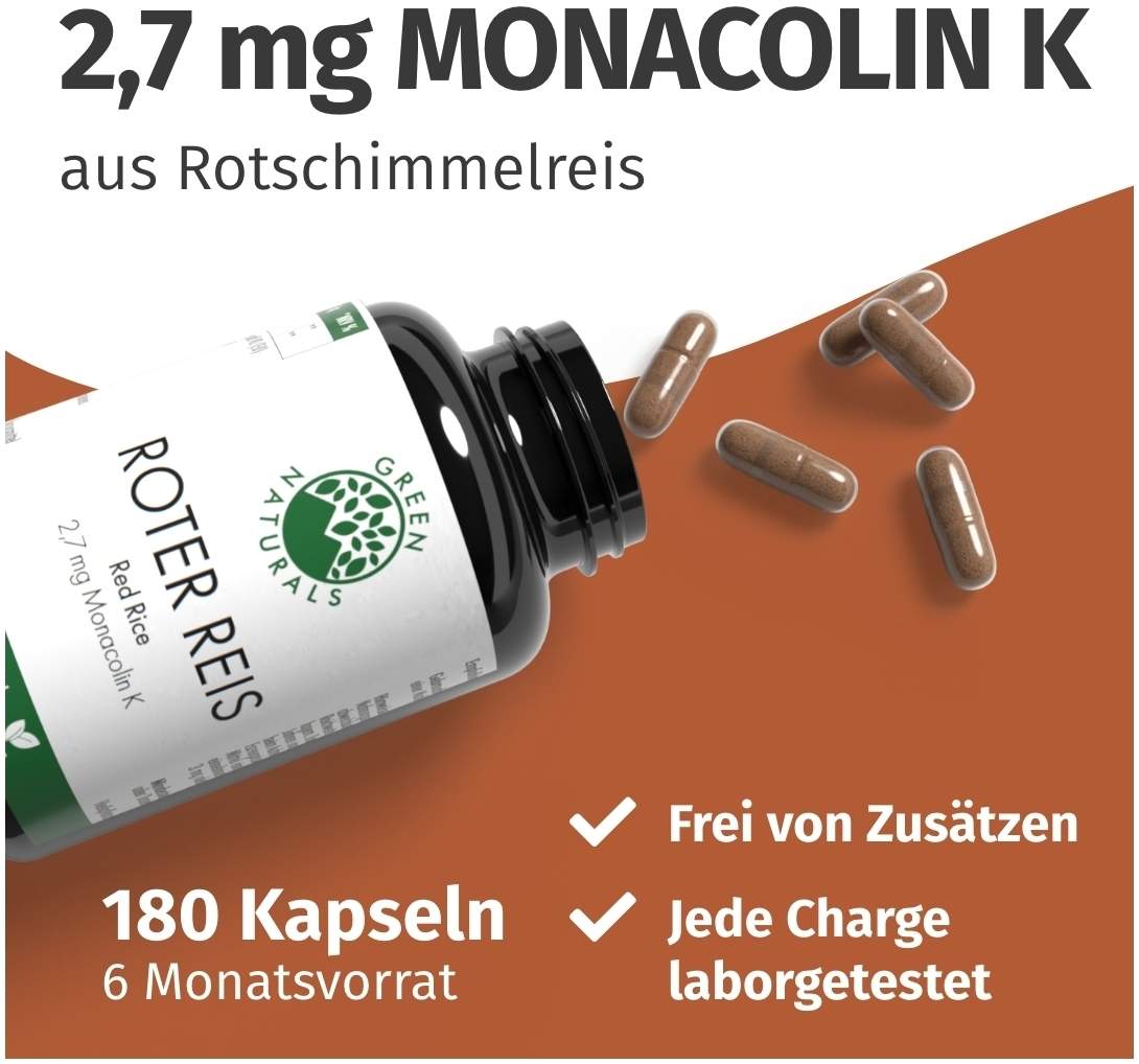 Green Naturals Roter Reis Monacolin K 180 Kapseln