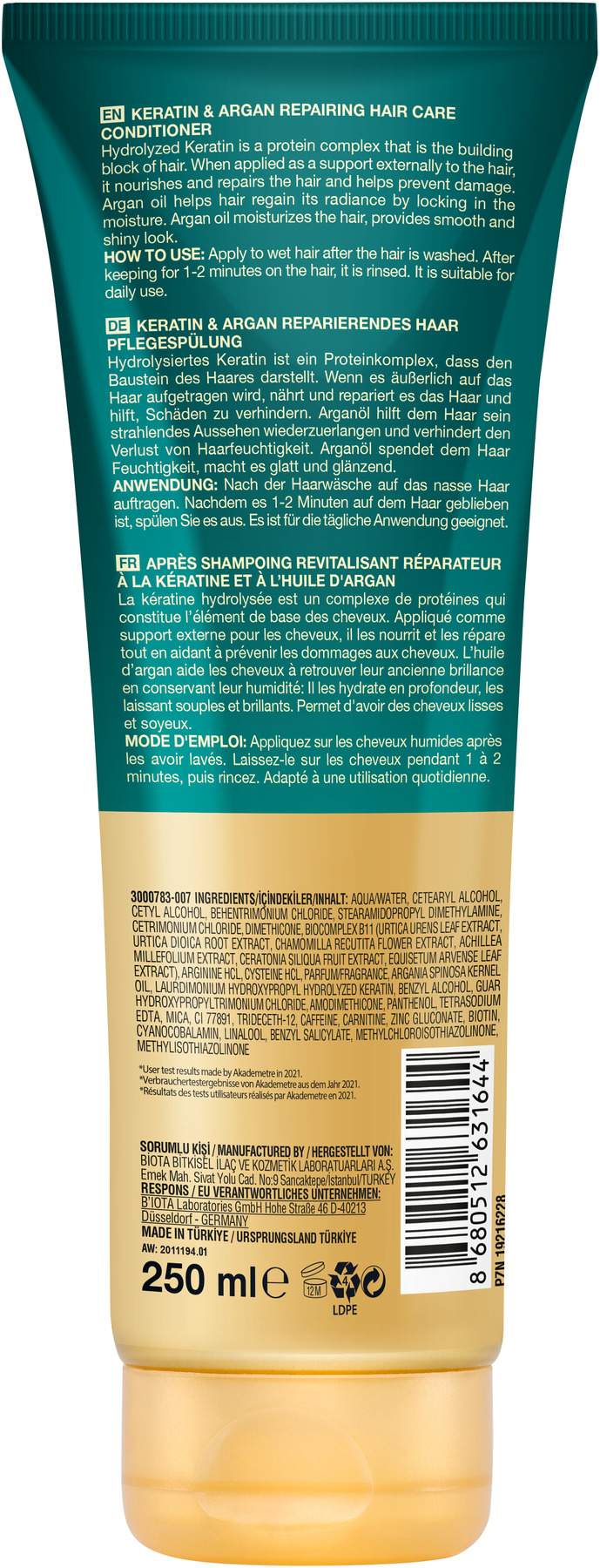 Bioxcin Keratin & Argan Repair Spülung 250 ml