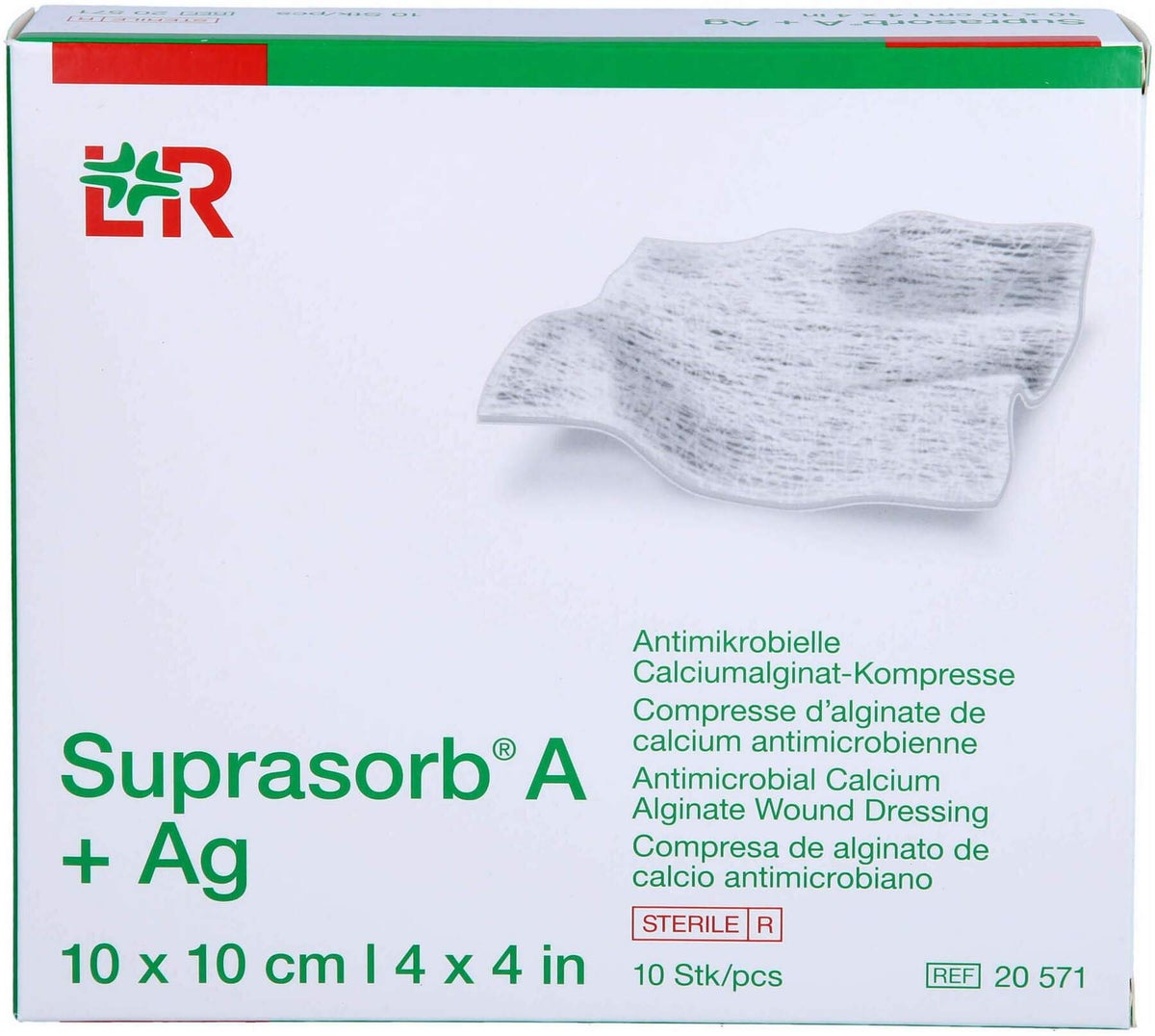 Suprasorb A+ag Antimik.Cal.Alginat Kompr.10 X 10 C