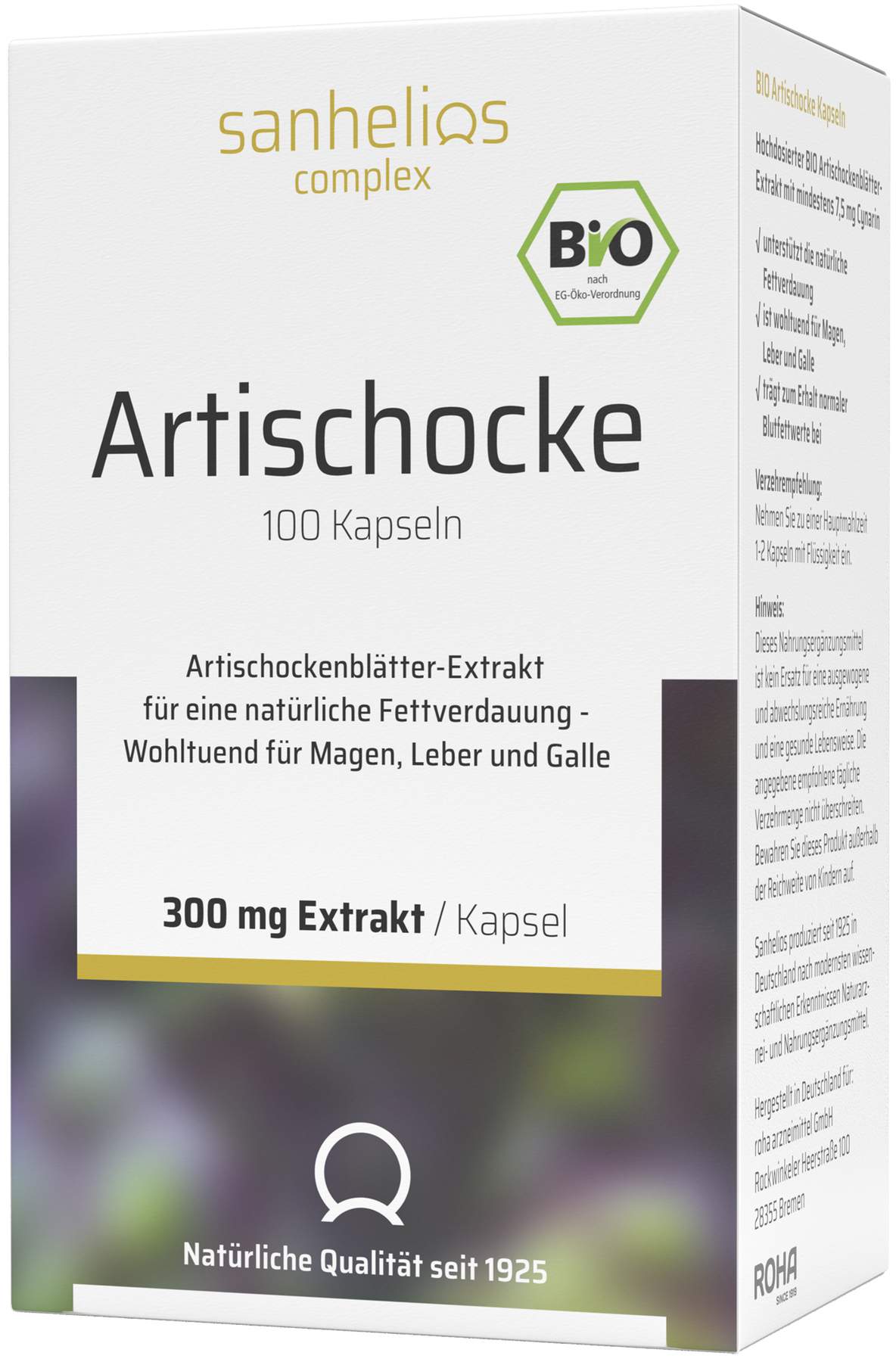 Sanhelios Bio Artischocke 100 Kapseln