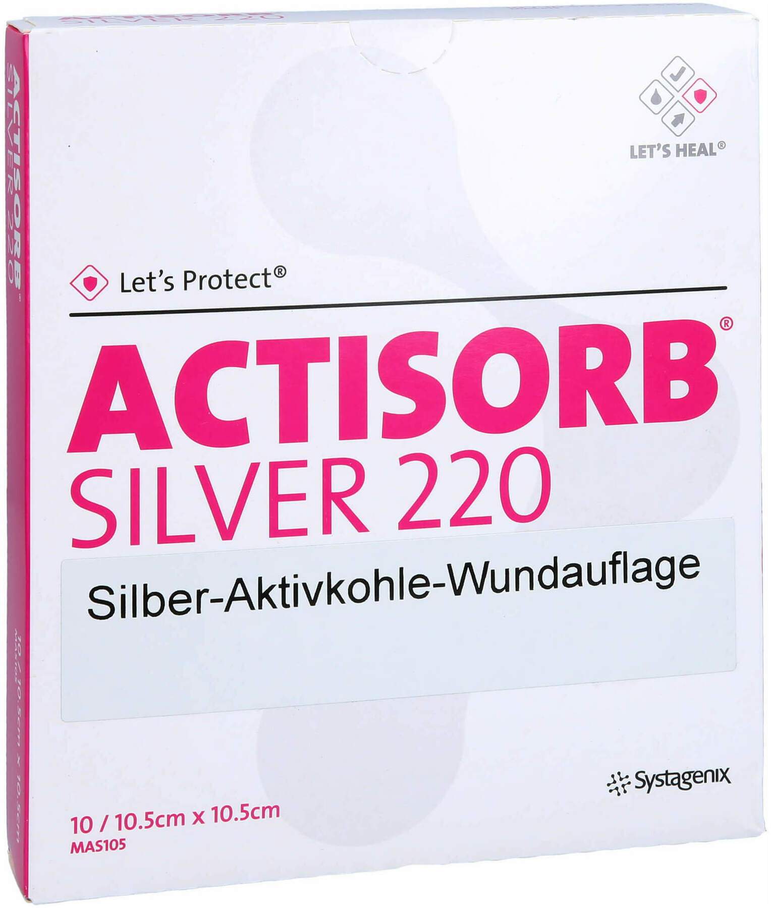 Actisorb 220 Silver 10,5 X 10,5 cm Steril Kompressen 10 Stk