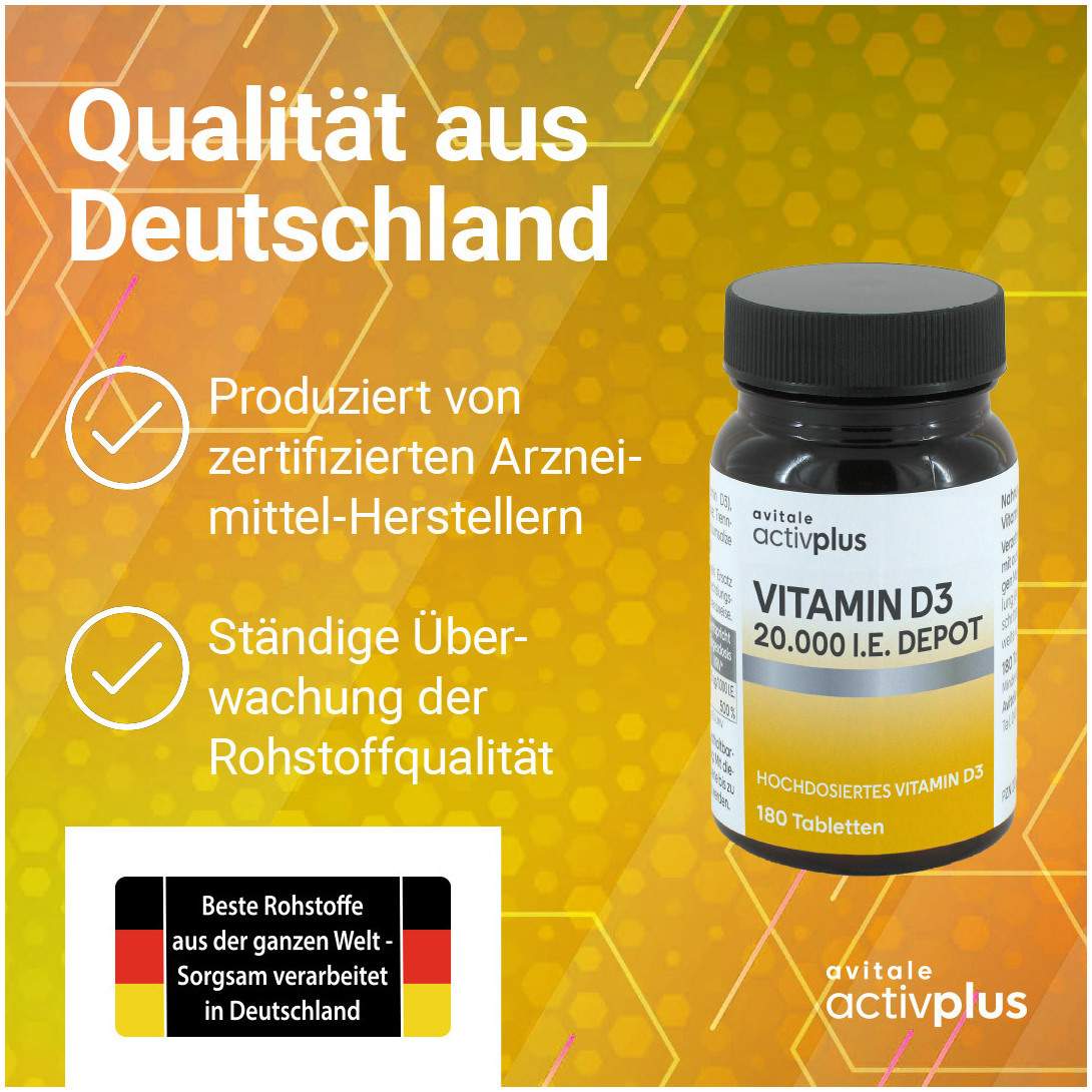Activplus Vitamin D3 20.000 I.E. Depot 180 Tabletten