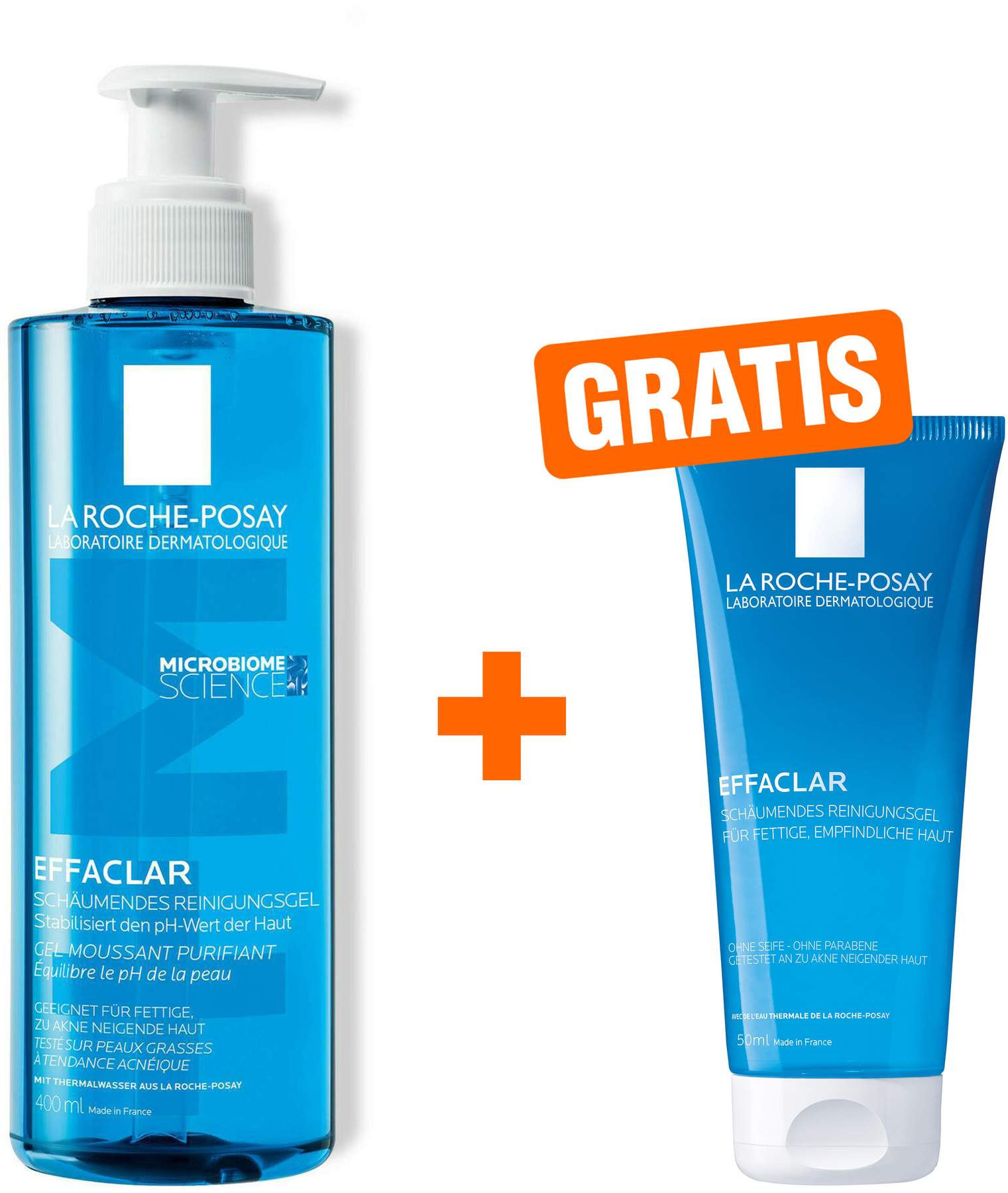 La Roche Posay Effaclar schäumendes Reinigungsgel 400 ml + gratis Effaclar Gel 50 ml
