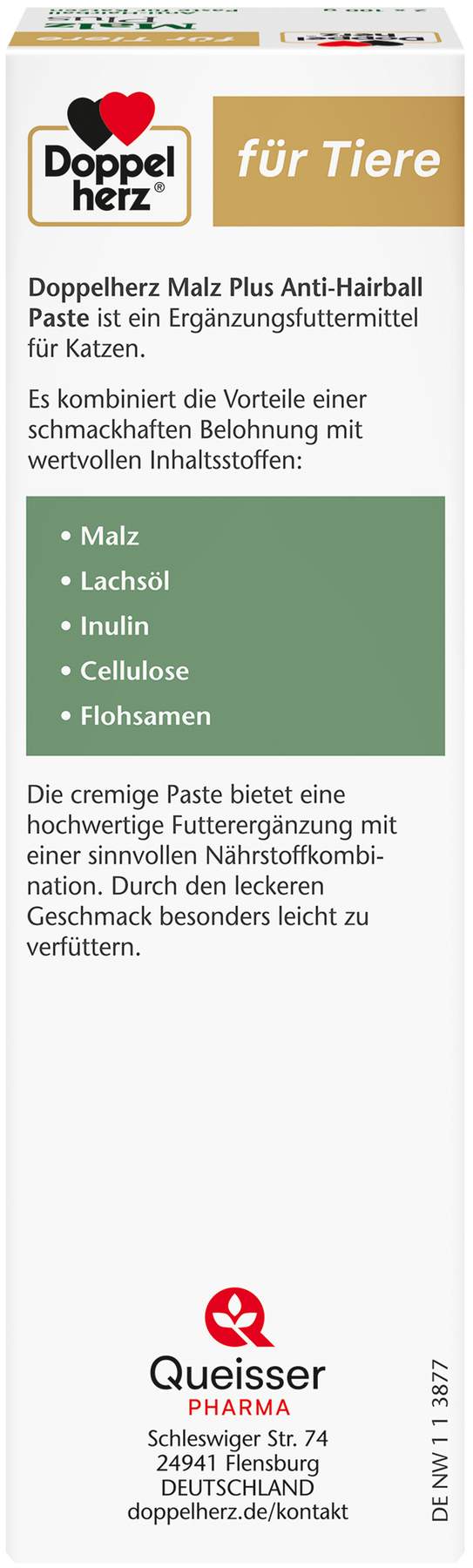 Doppelherz Für Tiere Malz Plus Anti-Hairball Paste Für Katzen...