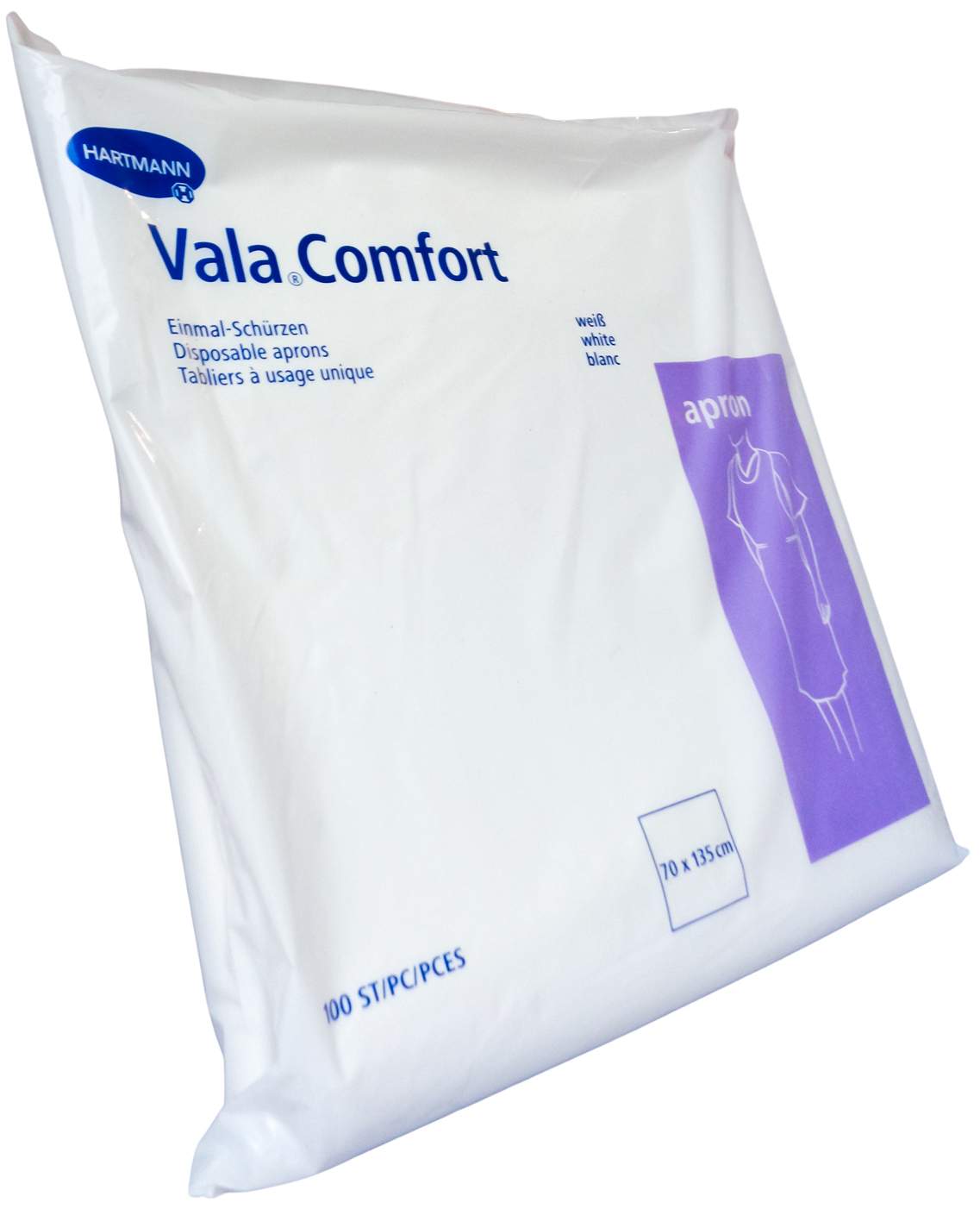 Valacomfort Apron Einmal Schürzen 70x135 cm Weiß 100 Stück