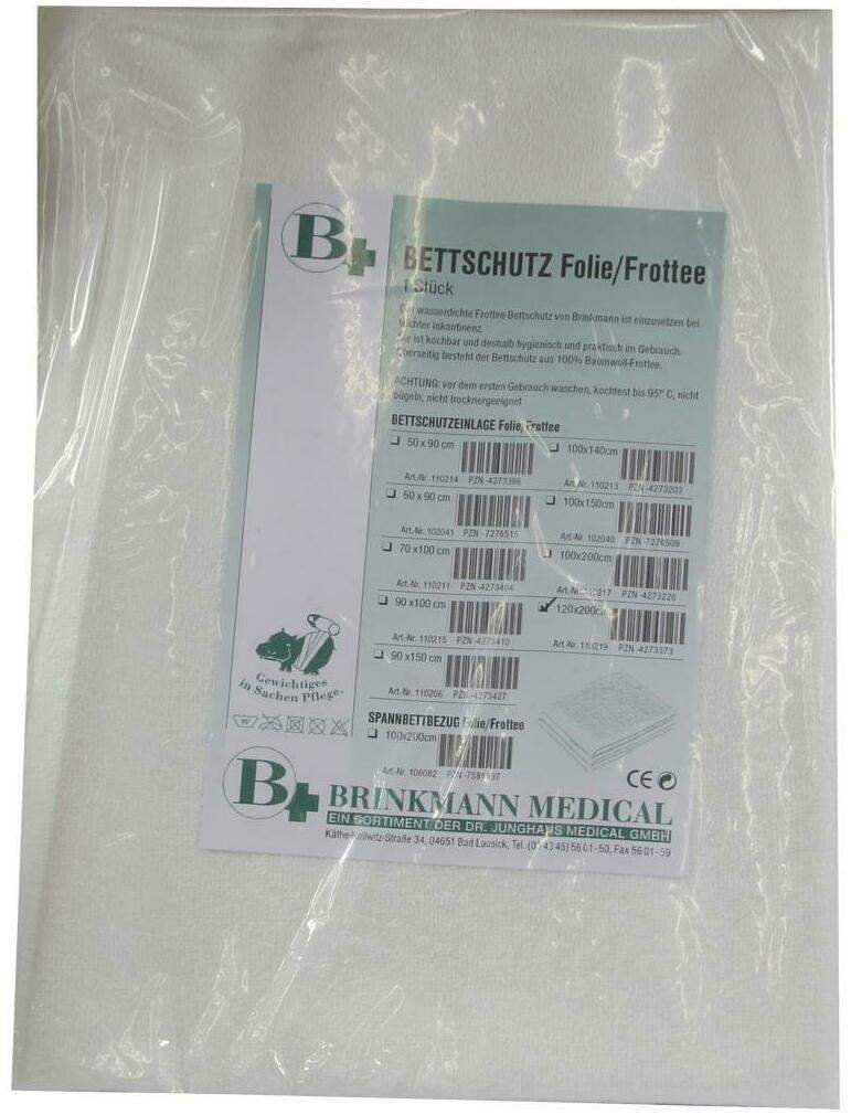 Bettschutzeinlage Folie Frottee 120x200cm