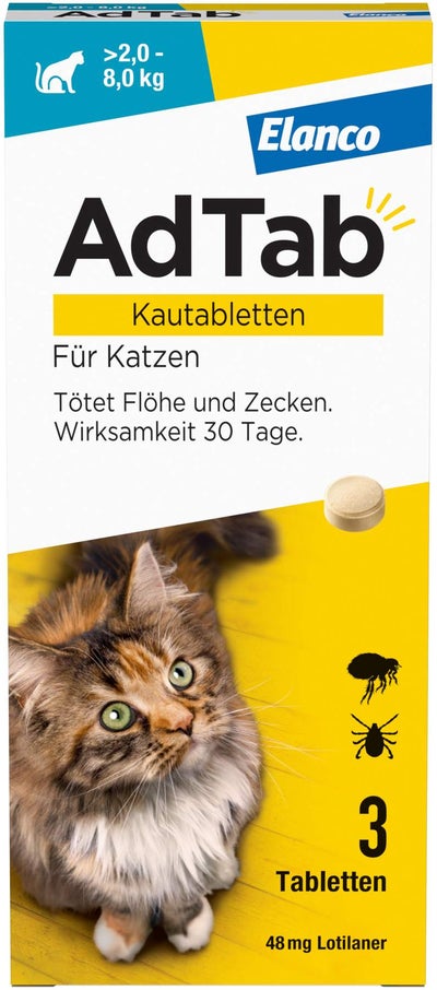 AdTab 48 mg für Katzen (2-8 kg) 3 Kautabletten