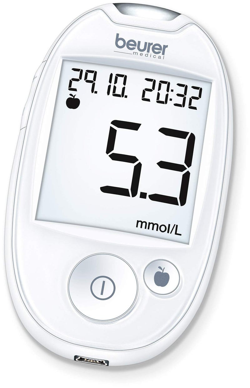 Beurer GL44 Blutzuckermessgerät mmol je l weiß