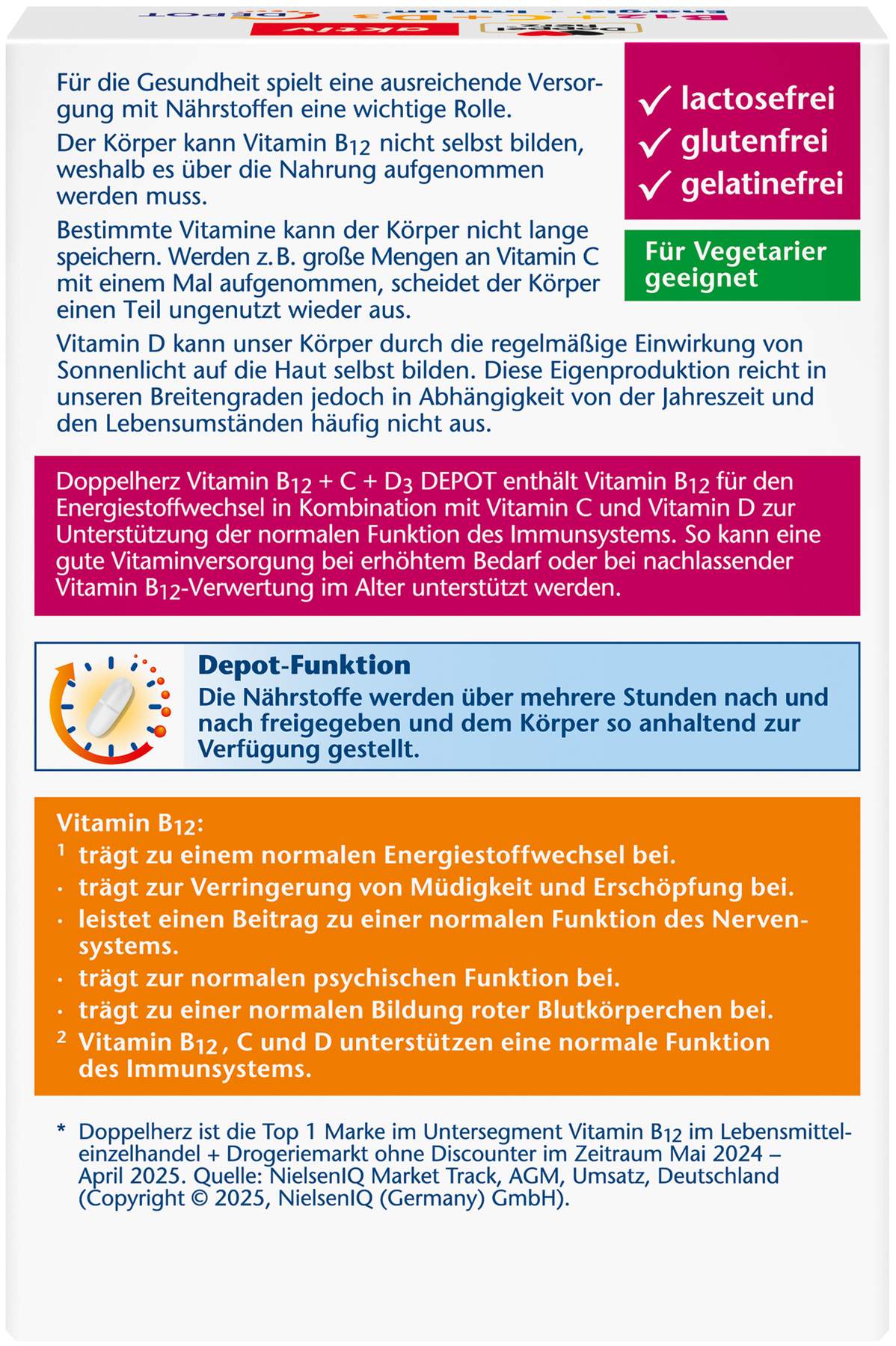 Doppelherz Aktiv B12 + C + D3 Depot 30 Tabletten