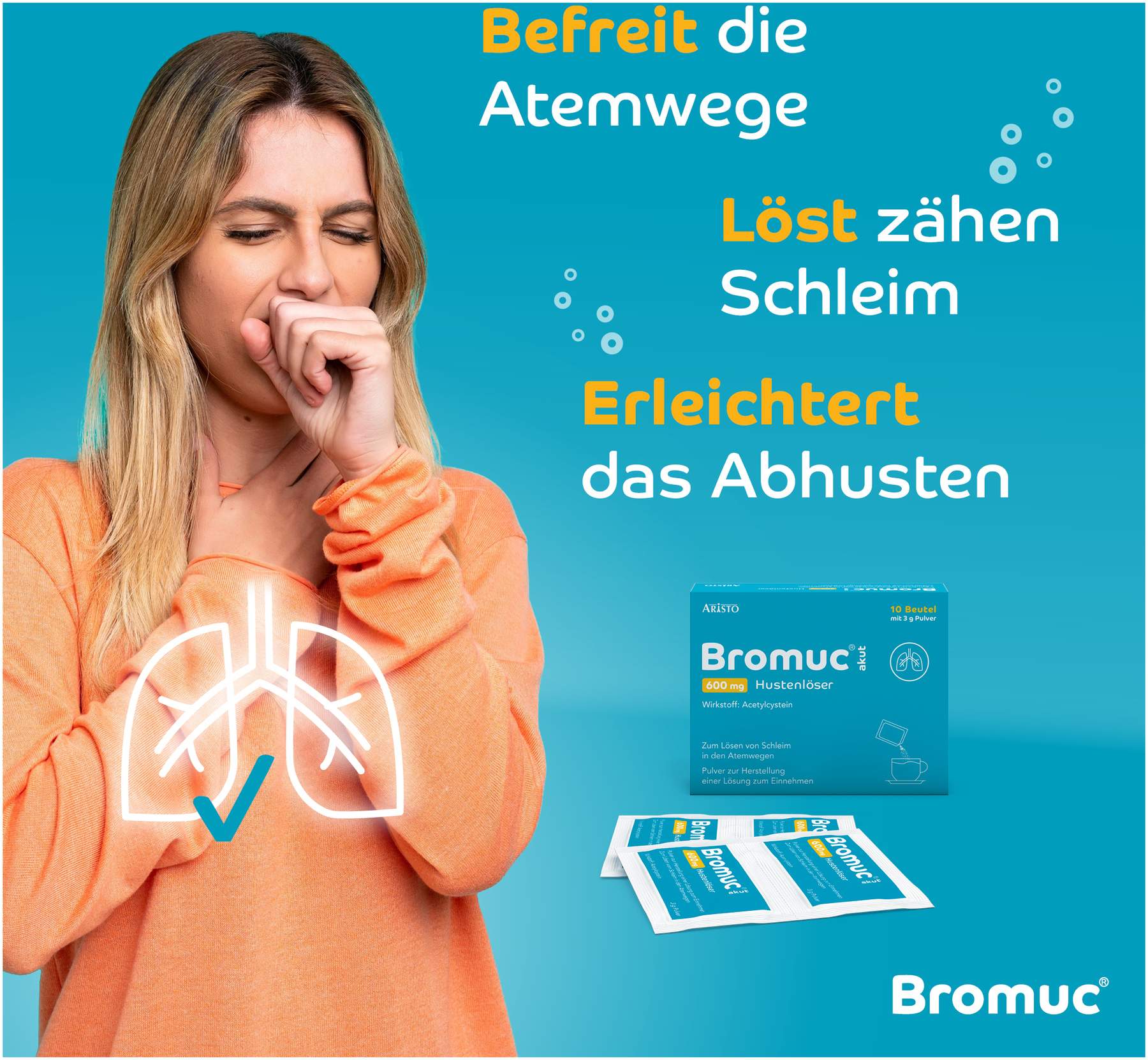Bromuc Akut 600 mg Hustenlöser 20 Beutel