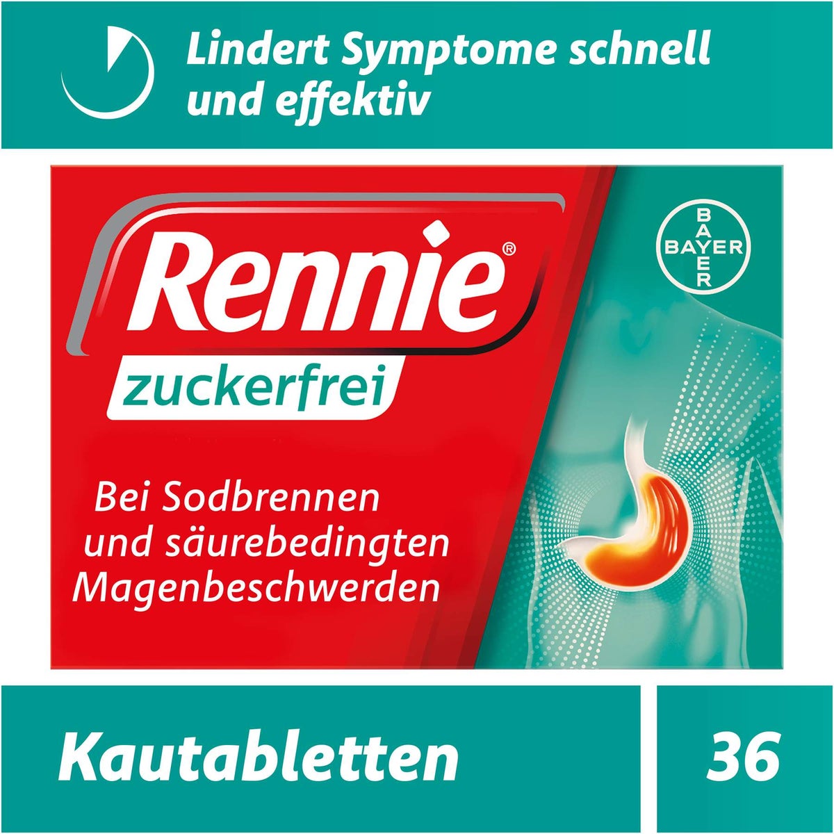 Rennie zuckerfrei 36 Kautabletten