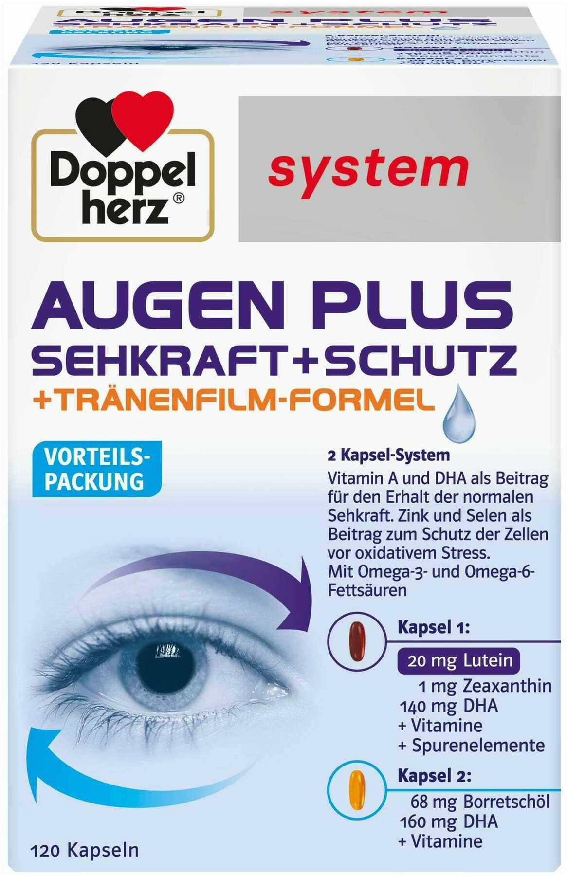 Doppelherz system Augen plus Sehkraft + Schutz 120 Kapseln