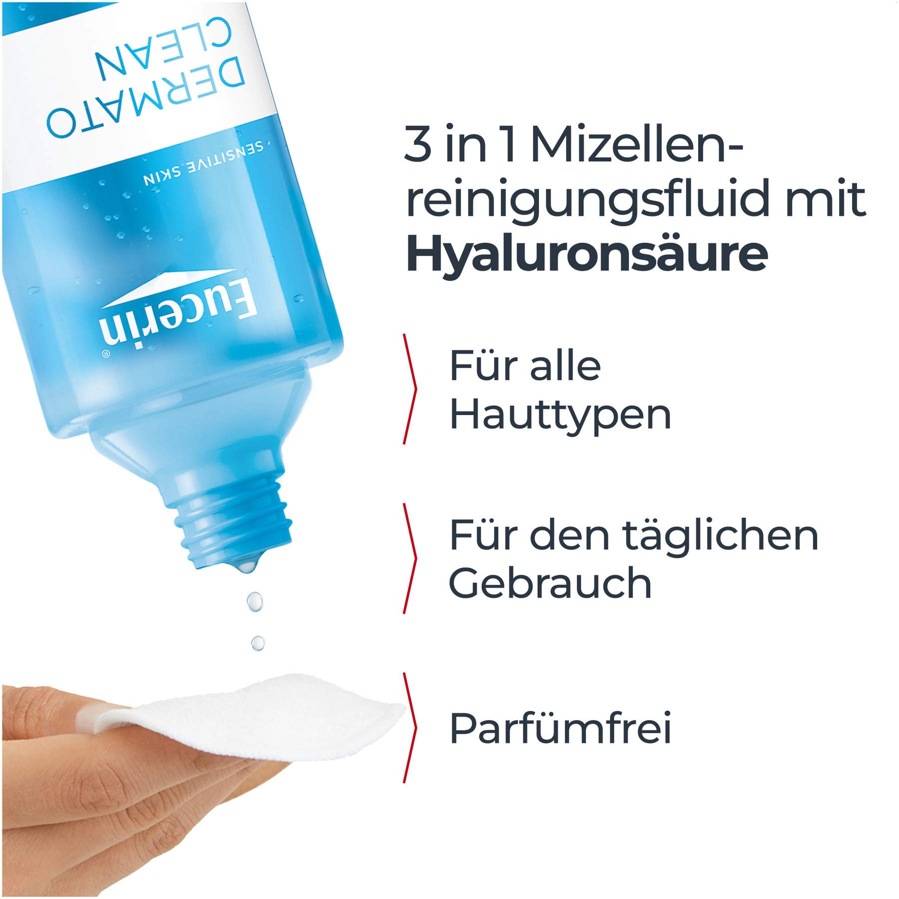 Eucerin Dermatoclean Hyaluron Mizellen Reinigungsfluid 3in1  400 ml